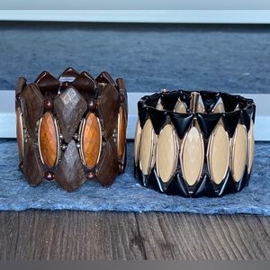 Lot Of 2 Vintage Germany Lucite Plastic Bangle Bracelets